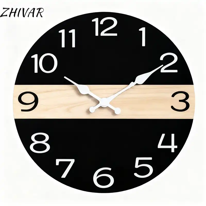 ساعت دیواری مدرن چوبی ژیوار مدل آروما قطر 30